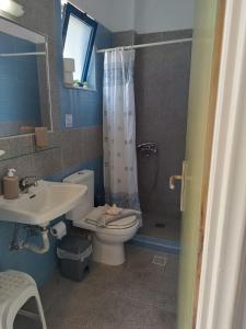 卡尔扎迈纳米纳公寓酒店的浴室配有卫生间、淋浴和盥洗盆。