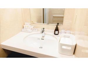 姶良市AIRAIKU HOTEL Kagoshima - Vacation STAY 17445v的浴室设有白色水槽和镜子