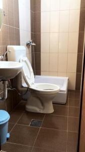 斯特鲁加Struga-Rooms/Dhoma/Sobi的一间带卫生间和水槽的浴室