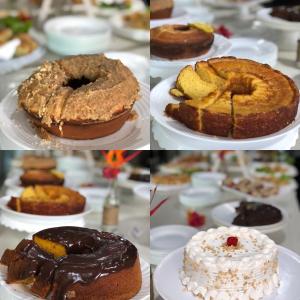 里约达欧特拉斯马雷西亚科斯塔阿苏尔旅馆的盘子里的各种蛋糕和糕点