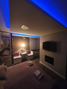 克鲁舍瓦茨Vladana LUX App的一个带电视和沙发的大客厅