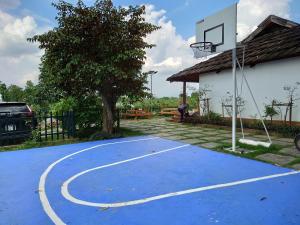 河内Viewest Glamping Dong Mo的篮球场,有树和篮球架