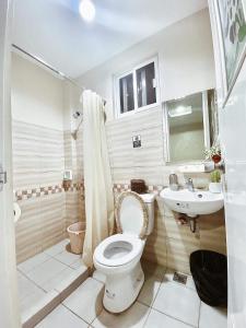 圣费尔南多Dayun La Union, Transient House的一间带卫生间和水槽的浴室