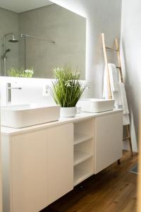 蓬塔德尔加达Azores Green Villas的浴室设有2个水槽和镜子