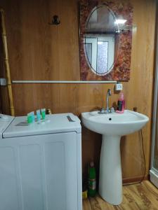 KhuloBarybari的一间带水槽和镜子的浴室
