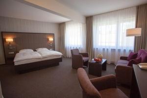 锡格堡凯撒霍夫酒店的酒店客房,配有床和沙发