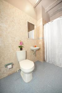 卡塔赫纳Casa Hotel Terraza del Cabrero的浴室配有白色卫生间和盥洗盆。