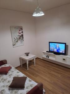 第比利斯APARTMENT in TBILISI Koko的一间带电视和沙发的客厅