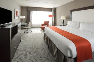 达文波特达文波特假日酒店及套房的酒店客房设有一张大床和一台电视。