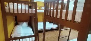 加德满都Nepalaya Home Hostel的客房内的2套双层床