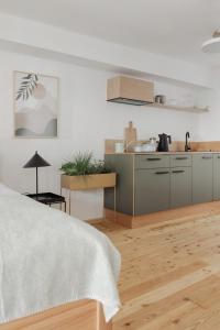 Das Grüne Haus - Boutique Apartments ecofriendly的厨房或小厨房