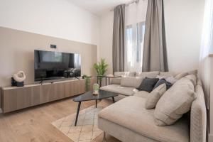 米利尼Villa 64 Apartment #2的带沙发和平面电视的客厅