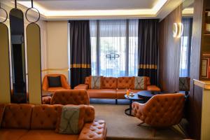 普罗夫迪夫普罗夫迪夫公园酒店的客厅配有沙发和椅子