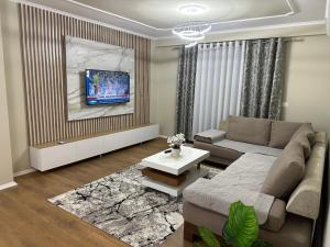 波格拉德茨Ledio’s Luxury Apartment的带沙发和电视的客厅