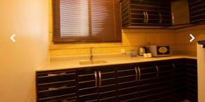 达曼ريف الشرقية للشقق الفندقية的厨房设有水槽和窗户。