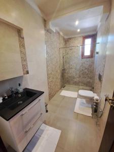 马拉喀什Villa Dar Laila的浴室配有卫生间、盥洗盆和淋浴。