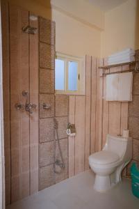 博卡拉Majestic Lake Front Hotel & Suites的一间带卫生间和淋浴的浴室