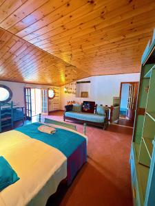 圣安德烈亚Relax tra Monferrato & Langhe的一间卧室设有一张床和一间客厅。