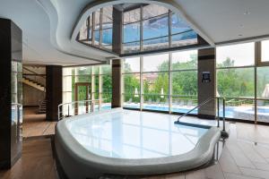 萨塔尼夫ARDEN PALACE Medical Resort & SPA的一座大楼内一座带浴缸的大型游泳池