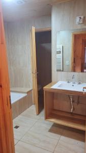 圣马丁德洛斯Espacio BERNI的一间带水槽、卫生间和镜子的浴室