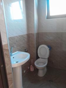 查克维vila chakvi的一间带卫生间和水槽的小浴室