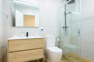 卡斯特利翁-德拉普拉纳Bieti Castellon的浴室配有卫生间、淋浴和盥洗盆。