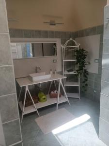 维亚雷焦appartamento vale的一间带水槽和镜子的浴室