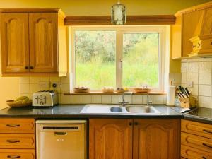斯尼姆Grace's Landing的厨房设有水槽和窗户。