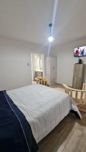瓜伊马延Complejo Consolata Mendoza的一间卧室配有一张床和一台电视。