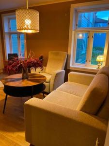 特隆赫姆Jennifers Place的客厅配有沙发和桌子