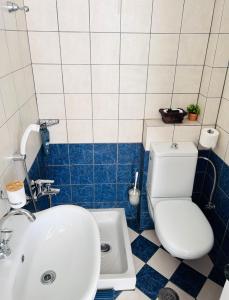 KaravómilosBay Holiday Hotel & Spa的浴室配有白色卫生间和盥洗盆。