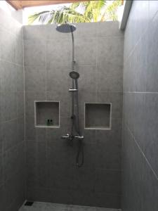 瓦度Small Island Lodge的浴室内配有淋浴和头顶淋浴