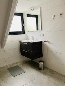 海滨诺德韦克Duinzand的一间带水槽和镜子的浴室