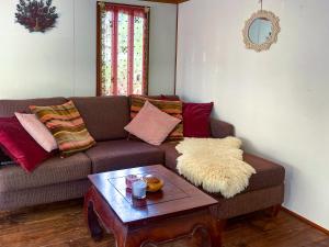 福尔特赫伊曾Boschalet Magnolia的带沙发和咖啡桌的客厅