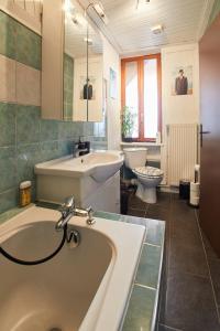 米卢斯L'Alsacien Artiste - Art - Moderne - Wifi - Netflix的一间带水槽和卫生间的浴室