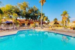 土桑Tucson National #8689的一个带椅子和棕榈树的大型蓝色游泳池