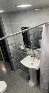 PʼarakʼarApart-Hotel Vasilisa EVN Airport的浴室配有白色水槽和卫生间。