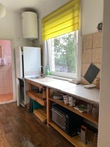 AugšlīgatnePauze的厨房设有水槽和窗户。