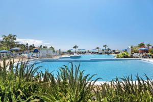 圣乌尔苏拉La Quinta的一个带椅子和遮阳伞的大型蓝色游泳池