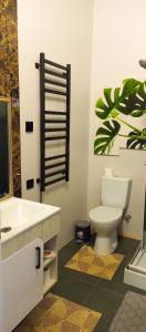 乌日霍罗德Apartment in Bozdosh estate的浴室配有白色卫生间和盥洗盆。