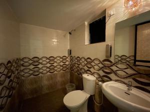 瓦加托Tien B&B & Bistro的一间带卫生间和水槽的浴室