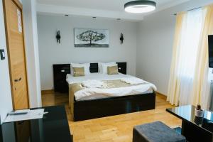 帕利克HOTEL Villa Cvijanović - WELLNESS-SPA的一间卧室,卧室内配有一张大床