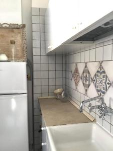 加利波利Casa Annina的厨房配有水槽和白色冰箱