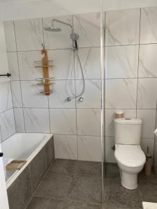 耶蓬耶蓬罗斯林湾度假酒店的带淋浴、卫生间和浴缸的浴室
