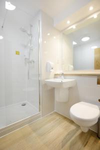 索兹都柏林机场北索兹旅游宾馆的浴室配有卫生间、盥洗盆和淋浴。