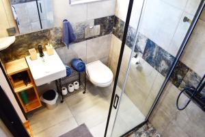 圣布拉什迪阿尔波特尔Heaven's Edge的浴室配有卫生间、盥洗盆和淋浴。