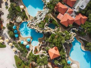奥兰多Hyatt Regency Grand Cypress Resort的享有带水上公园的度假村的顶部景致