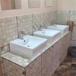 波切夫斯特鲁姆TangleWood Nature Estate的浴室设有2个水槽和2面镜子