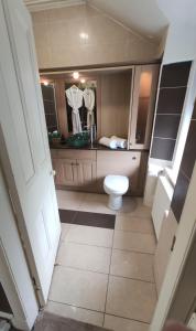 洛赫戈伊尔黑德Lochwood Guest House的一间带卫生间和水槽的小浴室