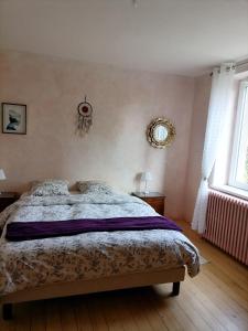 科尔马Ravissante petite suite的一间卧室设有一张床和一个窗口